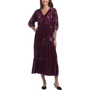 JOHNNY WAS Velvet Dolman Tiered Dress